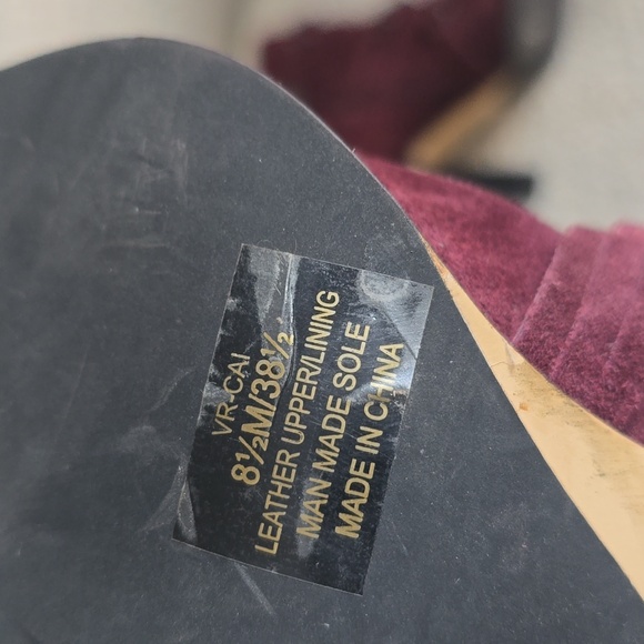 Burgandy Suede Boots 8.5 - Picture 7 of 8